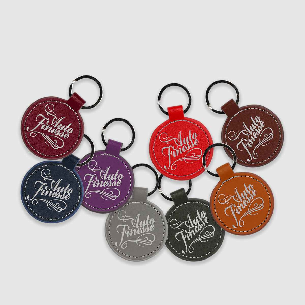 Round Leather Key Ring